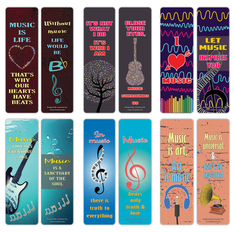 Creanoso Inspiring Music Sayings Bookmarks Series 3 ÃƒÂ¢Ã¢â€šÂ¬Ã¢â‚¬Å“ Premium Stocking Stuffers Gifts for Bookworms