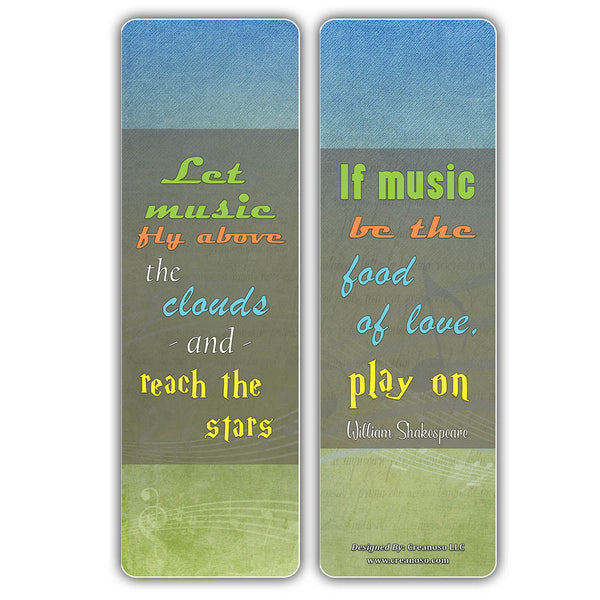 Creanoso Inspiring Music Sayings Bookmarks Series 4 ÃƒÂ¢Ã¢â€šÂ¬Ã¢â‚¬Å“ Premium Stocking Stuffers Gifts for Bookworms