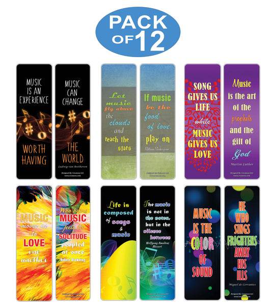 Creanoso Inspiring Music Sayings Bookmarks Series 4 ÃƒÂ¢Ã¢â€šÂ¬Ã¢â‚¬Å“ Premium Stocking Stuffers Gifts for Bookworms