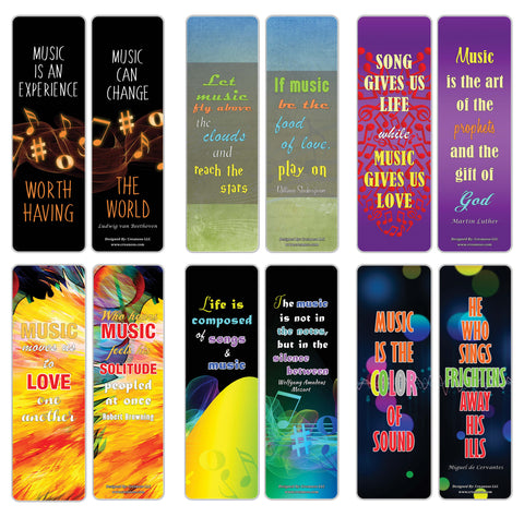 Creanoso Inspiring Music Sayings Bookmarks Series 4 ÃƒÂ¢Ã¢â€šÂ¬Ã¢â‚¬Å“ Premium Stocking Stuffers Gifts for Bookworms