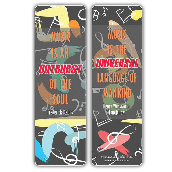 Creanoso Inspiring Music Sayings Bookmarks Series 5 ÃƒÂ¢Ã¢â€šÂ¬Ã¢â‚¬Å“ Premium Stocking Stuffers Gifts for Musicians
