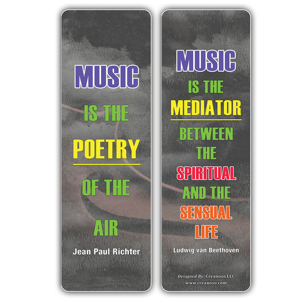 Creanoso Inspiring Music Sayings Bookmarks Series 5 ÃƒÂ¢Ã¢â€šÂ¬Ã¢â‚¬Å“ Premium Stocking Stuffers Gifts for Musicians