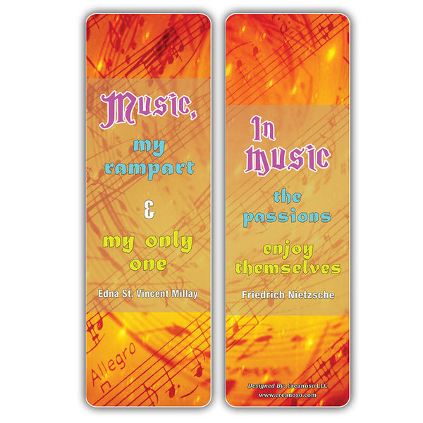 Creanoso Inspiring Music Sayings Bookmarks Series 5 ÃƒÂ¢Ã¢â€šÂ¬Ã¢â‚¬Å“ Premium Stocking Stuffers Gifts for Musicians