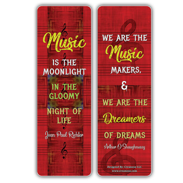 Creanoso Inspiring Music Sayings Bookmarks Series 5 ÃƒÂ¢Ã¢â€šÂ¬Ã¢â‚¬Å“ Premium Stocking Stuffers Gifts for Musicians