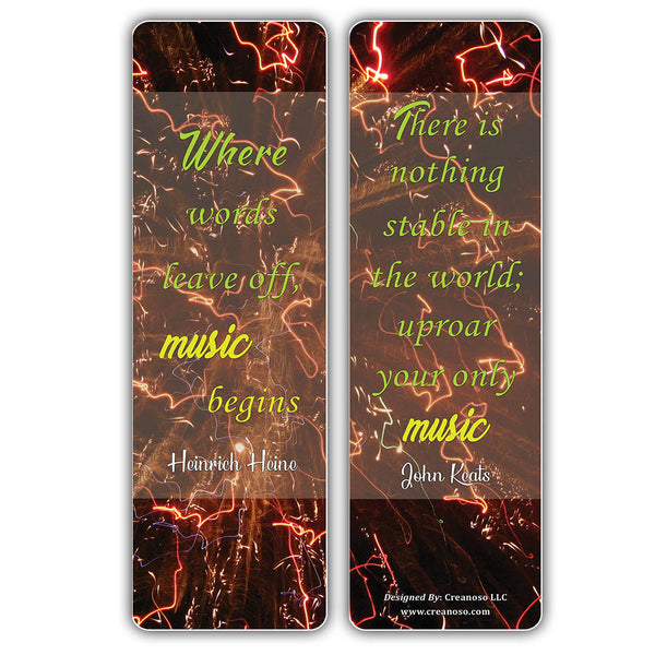Creanoso Inspiring Music Sayings Bookmarks Series 5 ÃƒÂ¢Ã¢â€šÂ¬Ã¢â‚¬Å“ Premium Stocking Stuffers Gifts for Musicians