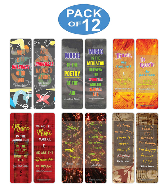 Creanoso Inspiring Music Sayings Bookmarks Series 5 ÃƒÂ¢Ã¢â€šÂ¬Ã¢â‚¬Å“ Premium Stocking Stuffers Gifts for Musicians