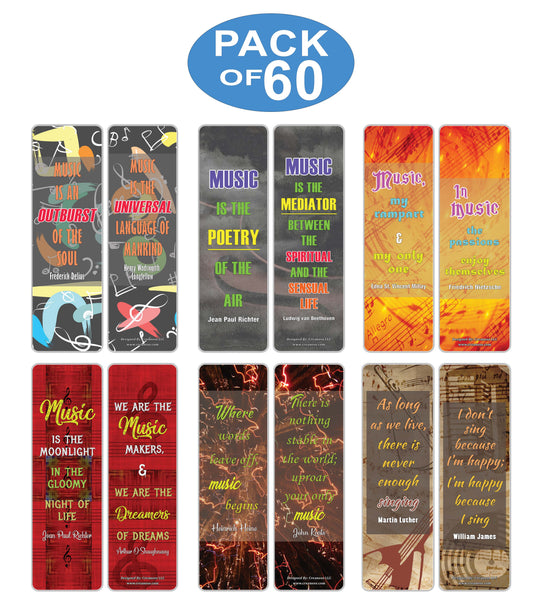 Creanoso Inspiring Music Sayings Bookmarks Series 5 ÃƒÂ¢Ã¢â€šÂ¬Ã¢â‚¬Å“ Premium Stocking Stuffers Gifts for Musicians