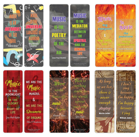 Creanoso Inspiring Music Sayings Bookmarks Series 5 ÃƒÂ¢Ã¢â€šÂ¬Ã¢â‚¬Å“ Premium Stocking Stuffers Gifts for Musicians