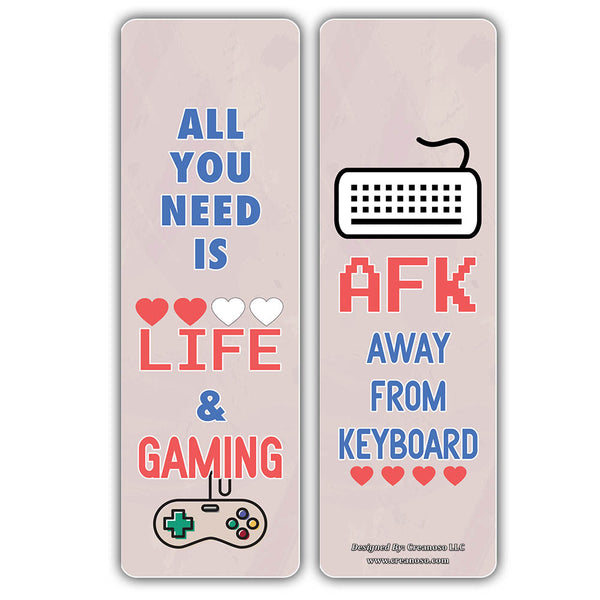 Creanoso Fun Gamer Bookmarks for Gamers - Awesome and Cool Book Mark Clippers
