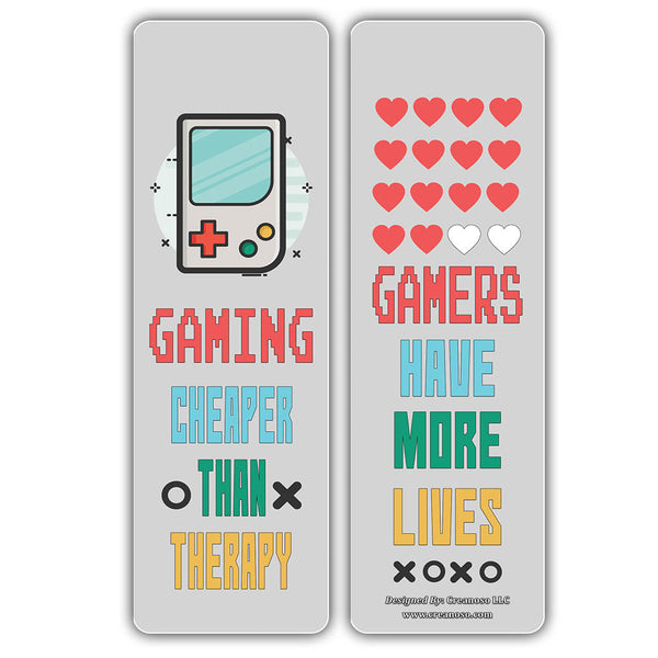 Creanoso Fun Gamer Bookmarks for Gamers - Awesome and Cool Book Mark Clippers