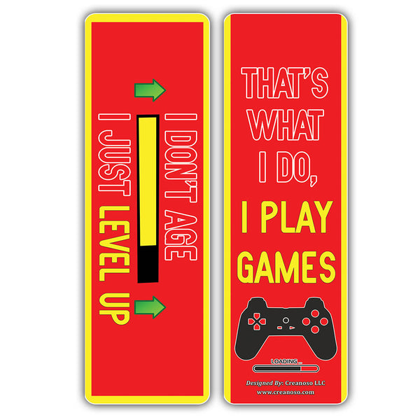 Creanoso Fun Gamer Bookmarks for Gamers - Awesome and Cool Book Mark Clippers