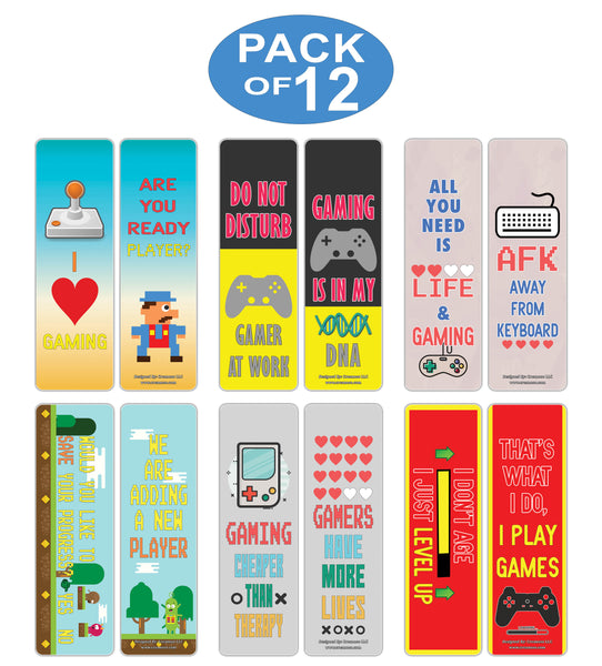 Creanoso Fun Gamer Bookmarks for Gamers - Awesome and Cool Book Mark Clippers