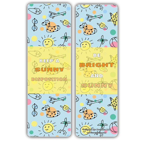 Creanoso Happy Thoughts Sun Bookmarks - Cool and Inspiring Book Clippers