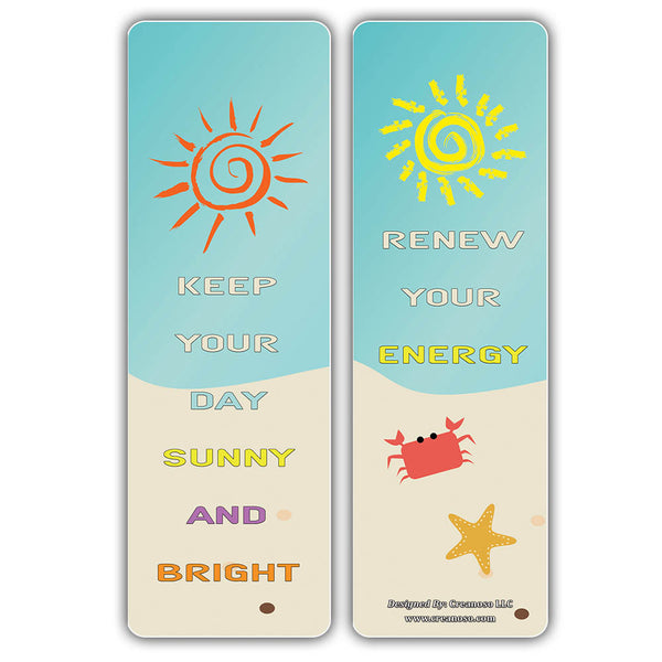 Creanoso Happy Thoughts Sun Bookmarks - Cool and Inspiring Book Clippers