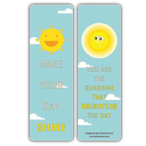 Creanoso Happy Thoughts Sun Bookmarks - Cool and Inspiring Book Clippers