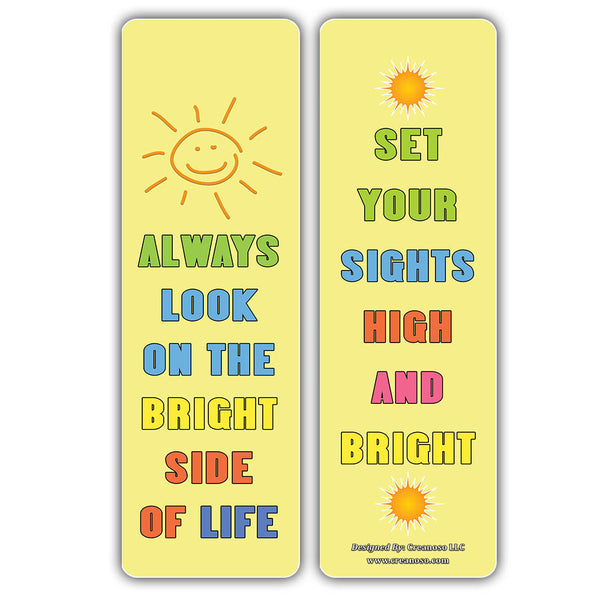 Creanoso Happy Thoughts Sun Bookmarks - Cool and Inspiring Book Clippers