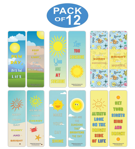 Creanoso Happy Thoughts Sun Bookmarks - Cool and Inspiring Book Clippers
