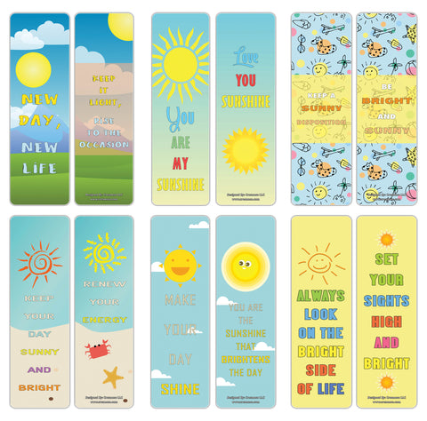 Creanoso Happy Thoughts Sun Bookmarks - Cool and Inspiring Book Clippers