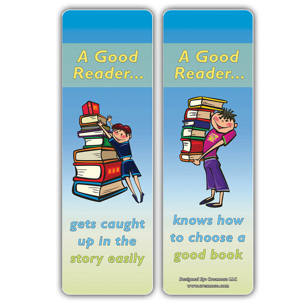 Creanoso Good Readers Bookmarks - Cool and Unique Book Page Clippers for Bookworms
