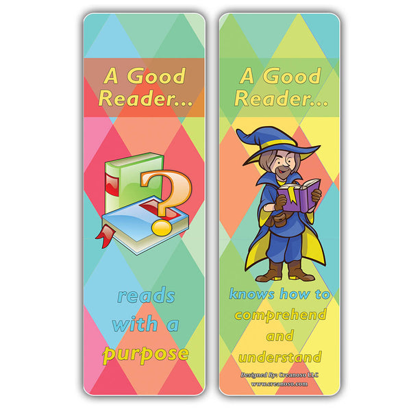 Creanoso Good Readers Bookmarks - Cool and Unique Book Page Clippers for Bookworms