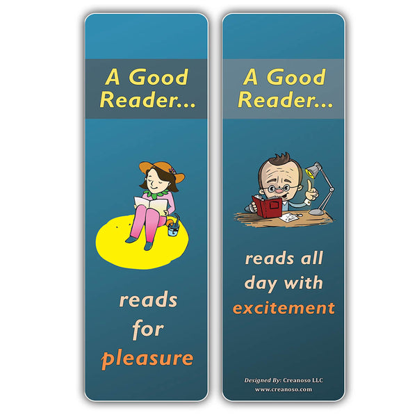 Creanoso Good Readers Bookmarks - Cool and Unique Book Page Clippers for Bookworms