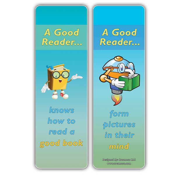 Creanoso Good Readers Bookmarks - Cool and Unique Book Page Clippers for Bookworms