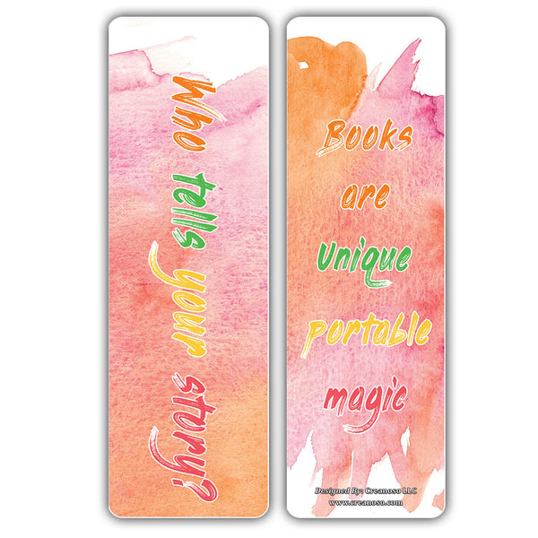 Creanoso Watercolor Bookmarks - Unique and Colorful Book Page Clippers