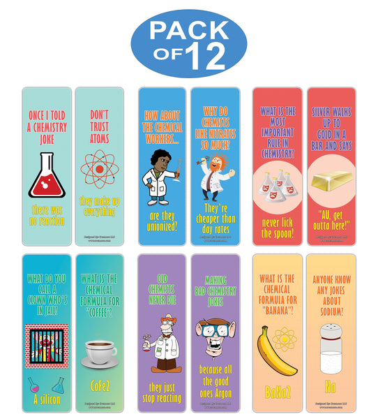 Creanoso Chemistry Puns Bookmarks - Funny and Cool Bookmarker Cards