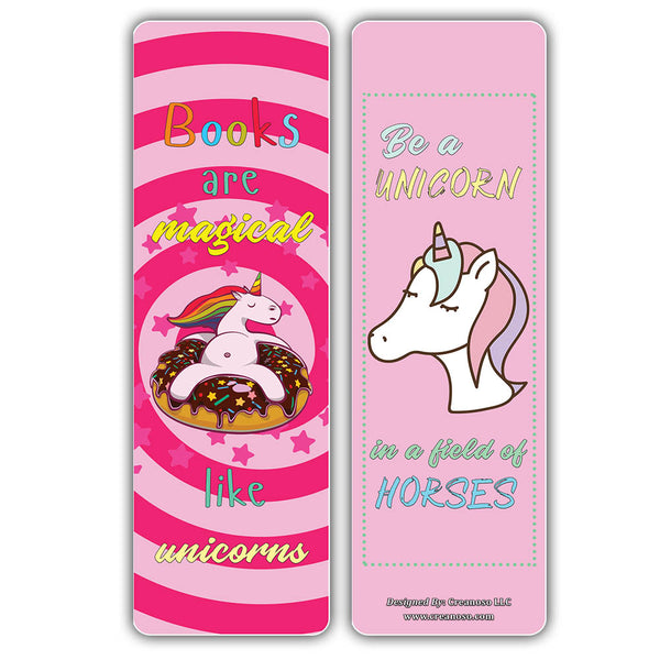 Creanoso Unicorn Bookmarks - Cool and Amazing Book Reading Sayings Page Clippers