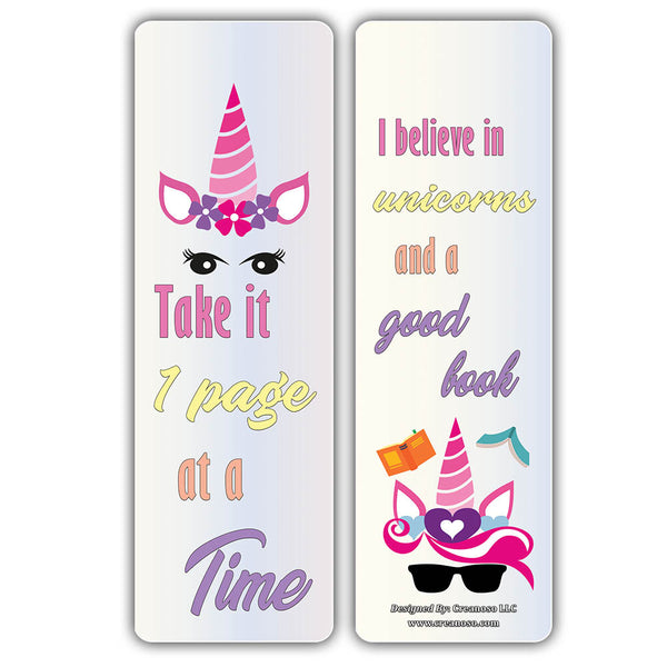 Creanoso Cool and Amazing Unicorn Bookmarks (30-Pack) Stocking Stuffers Gift for Girls Party Favors Supplies School Classroom Giveaways  Book Reading Rewards Incentive Girl Party Supply