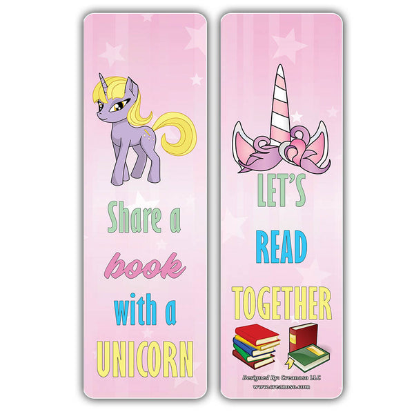 Creanoso Unicorn Bookmarks - Cool and Amazing Book Reading Sayings Page Clippers