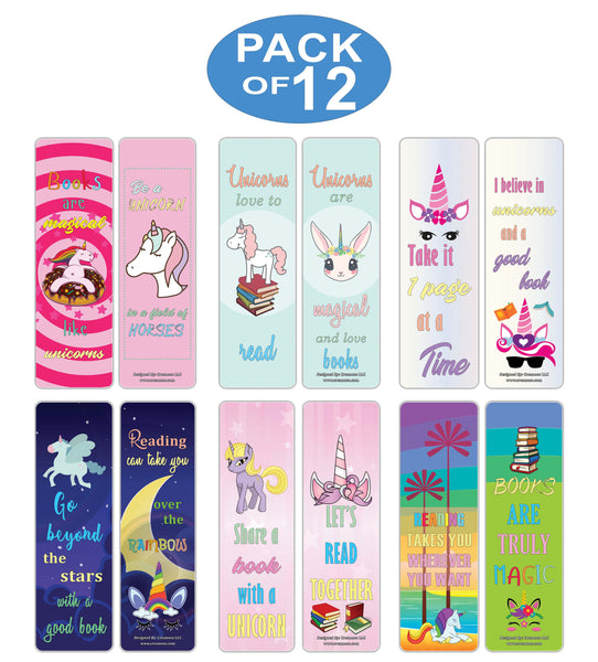 Creanoso Unicorn Bookmarks - Cool and Amazing Book Reading Sayings Page Clippers