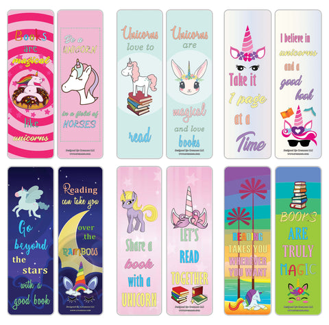 Creanoso Cool and Amazing Unicorn Bookmarks (30-Pack) Stocking Stuffers Gift for Girls Party Favors Supplies School Classroom Giveaways  Book Reading Rewards Incentive Girl Party Supply