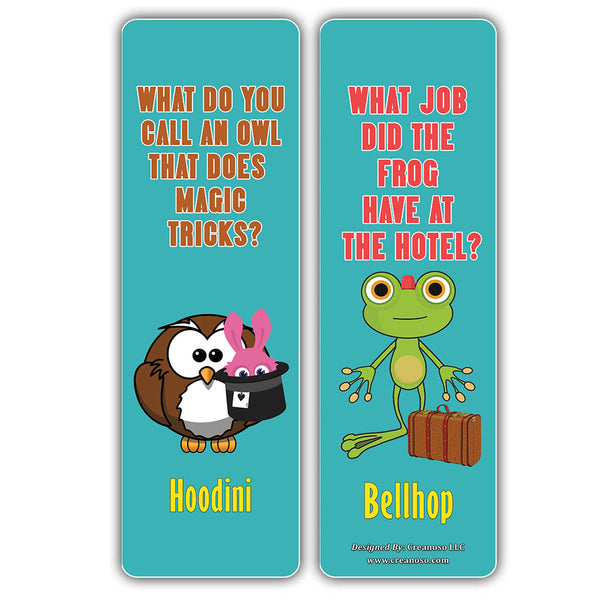 Creanoso Funny Jokes Puns English Bookmarks - Cool and Unique Book Page Clippers