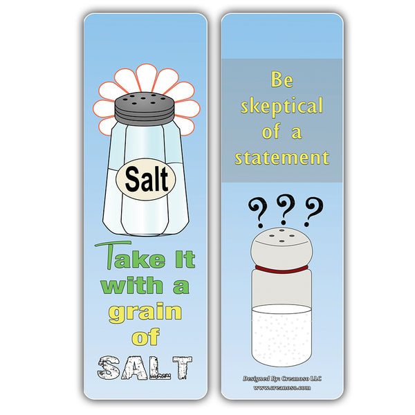 Creanoso Food Idioms Bookmarks Series II - Unique Book Page Clippers Bulk Pack Set