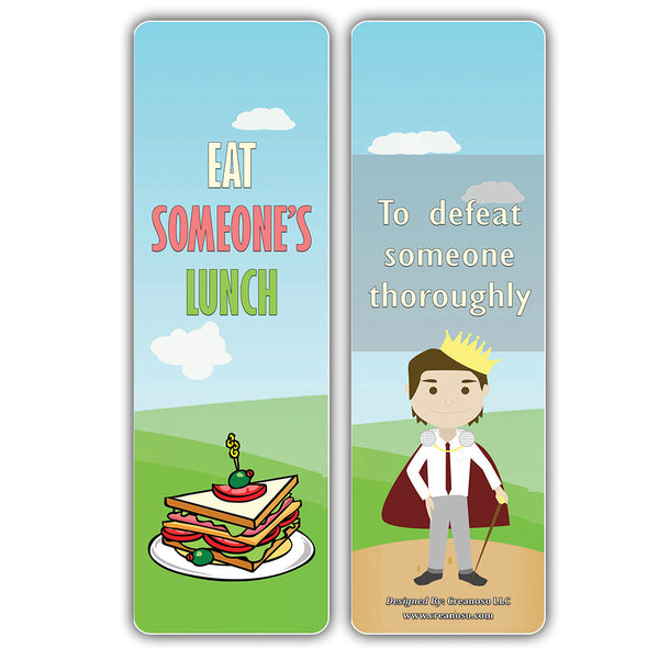 Creanoso Food Idioms Bookmarks Series II - Unique Book Page Clippers Bulk Pack Set