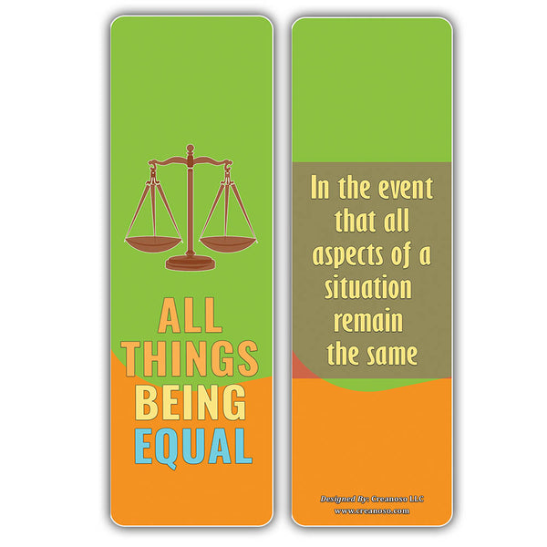 Creanoso Business Idioms Bookmarks - Making Decisions - Assorted Page Clippers - Cool Giveaways