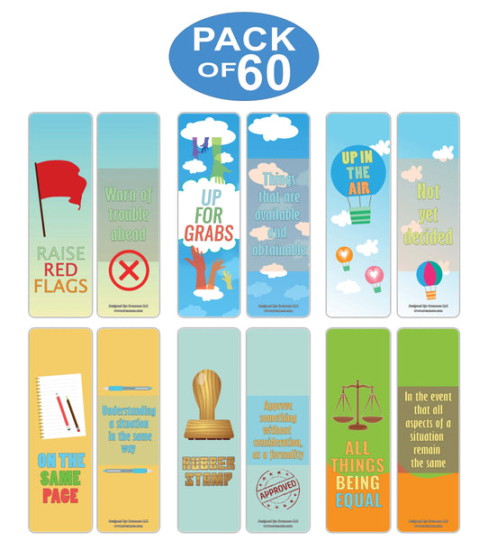 Creanoso Business Idioms Bookmarks - Making Decisions - Assorted Page Clippers - Cool Giveaways