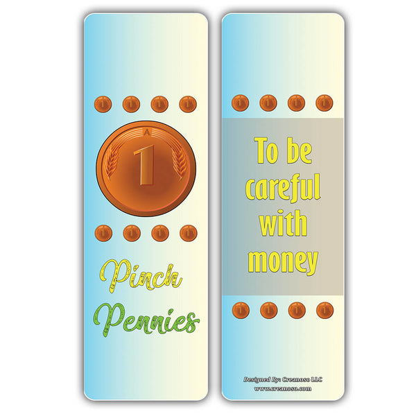 Creanoso Money Idioms Bookmarks - Business Idiomatic Expressions - Cool and Unique Page Clippers