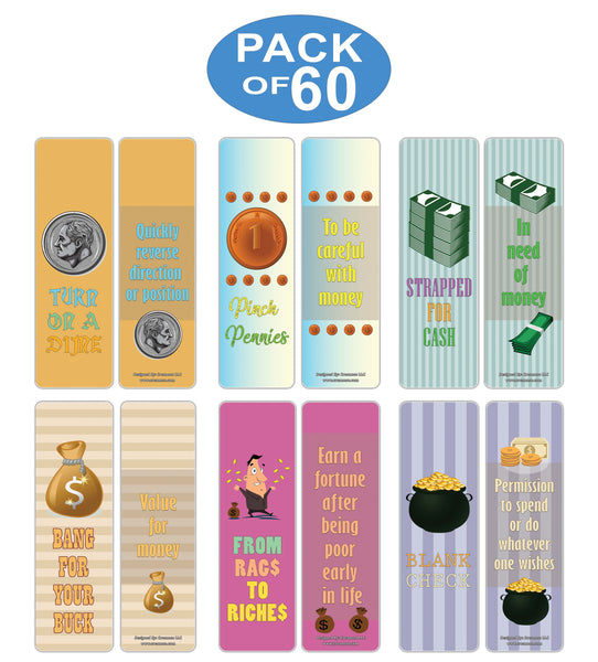 Creanoso Money Idioms Bookmarks - Business Idiomatic Expressions - Cool and Unique Page Clippers