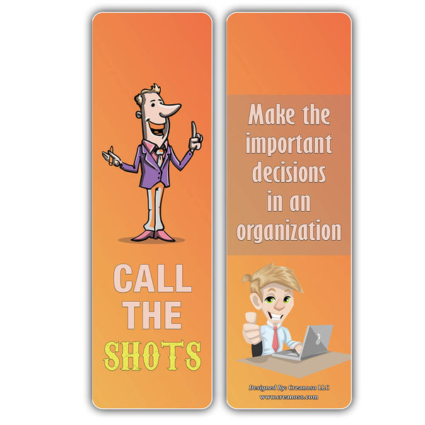 Creanoso Leadership Idioms Bookmarks - Cool Unique Book Clippers for Leaders, Managers, Employees