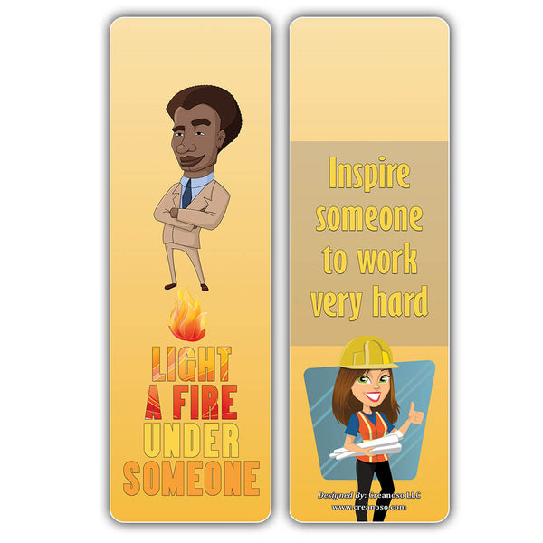 Creanoso Leadership Idioms Bookmarks - Cool Unique Book Clippers for Leaders, Managers, Employees