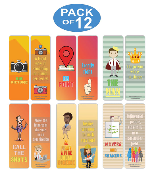 Creanoso Leadership Idioms Bookmarks - Cool Unique Book Clippers for Leaders, Managers, Employees