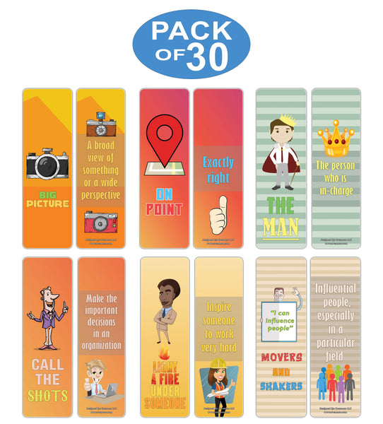 Creanoso Leadership Idioms Bookmarks - Cool Unique Book Clippers for Leaders, Managers, Employees