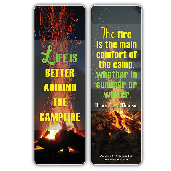 Creanoso Inspirational Camping Sayings Bookmarks - Unique Camper's Giveaways Pack