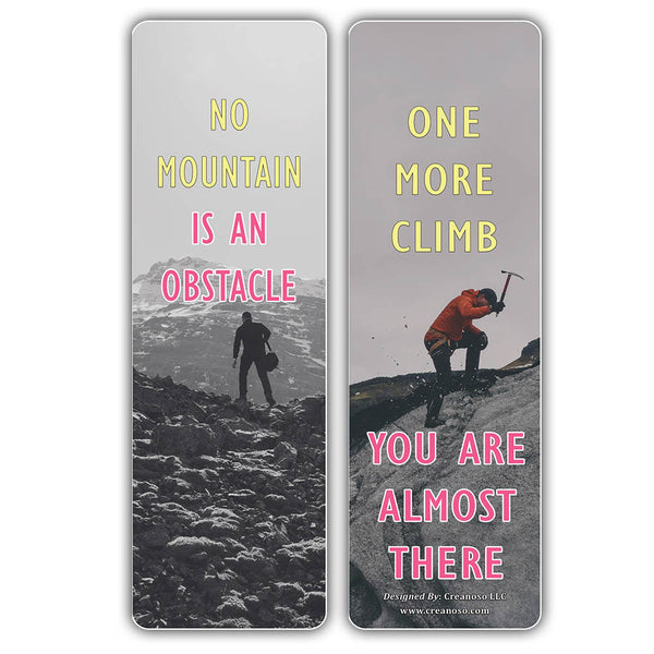 Creanoso Inspirational Rock Climbing Sayings Bookmarks - Inspiring Mountain Climbing Sayings Pack