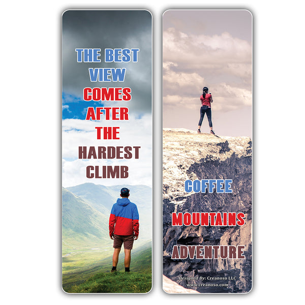 Creanoso Inspirational Rock Climbing Sayings Bookmarks - Inspiring Mountain Climbing Sayings Pack