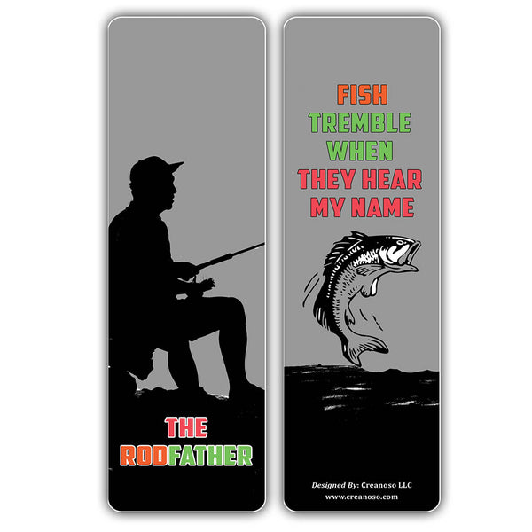 Creanoso Fishing Quote Sayings Bookmark - Great Gift Tokens Collection Set for Hobbyists