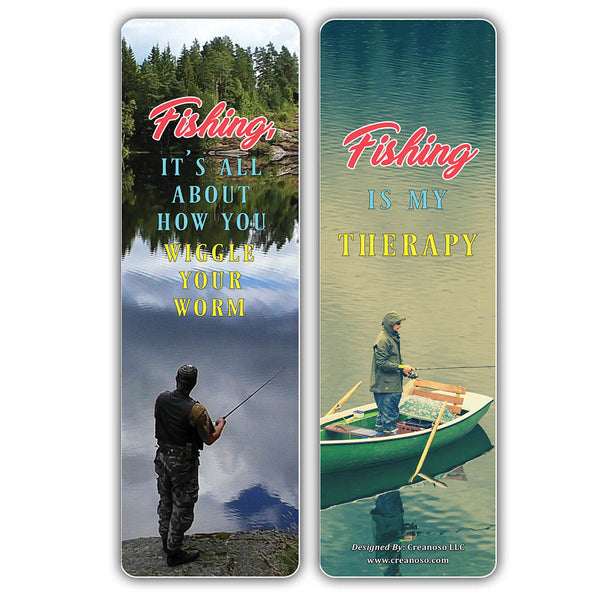 Creanoso Fishing Quote Sayings Bookmark - Great Gift Tokens Collection Set for Hobbyists