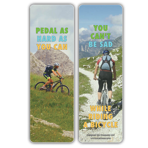 Creanoso Biking Sayings Bookmark - Cool Gift Tokens Collection Set for Cyclists